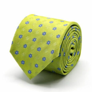 BGENTS Seiden-Jacquard Krawatte mit Blüten grün