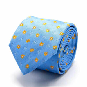 BGENTS Seiden-Jacquard Krawatte mit Blüten hell_blau