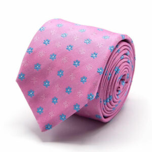 BGENTS Seiden-Jacquard Krawatte mit Blüten rosa