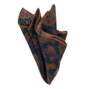 BGENTS Wollflanell-Einstecktuch mit Paisley petrol
