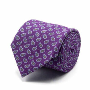 Baumwollkrawatte mit Paisley-Muster Lila