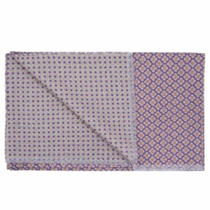 Doubleprint Wollschal mit Blüten/Punkten Lila