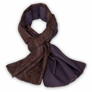 Doubleprint Wollschal mit Paisleys Braun