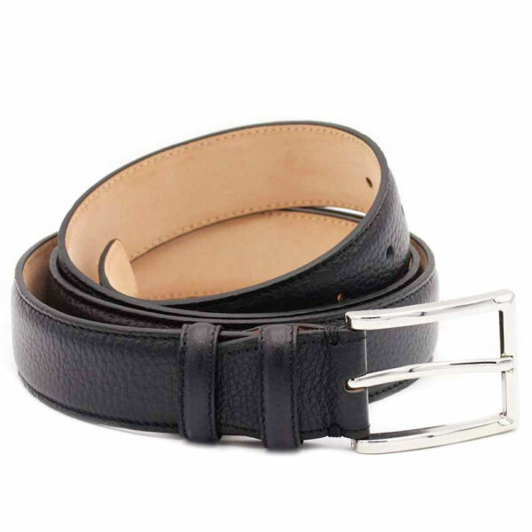 Leder Vollnarbengürtel Schwarz