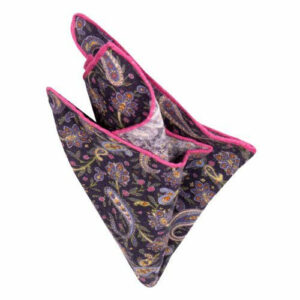 Leineneinstecktuch mit Paisley-Muster Dunkelblau
