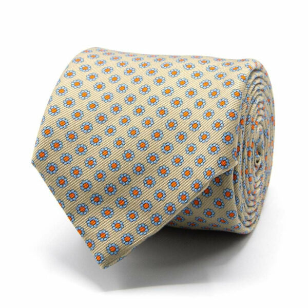Mogador-Krawatte mit Blüten-Muster Beige