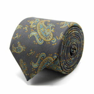 Mogador-Krawatte mit Paisley-Muster Grau