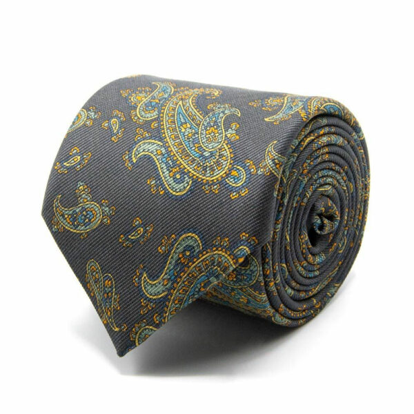 Mogador-Krawatte mit Paisley-Muster Grau
