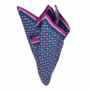 Panama-Einstecktuch mit Paisley-Muster Dunkelblau