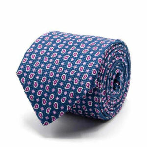 Panama-Krawatte mit Paisley-Muster Dunkelblau