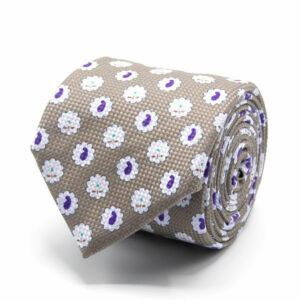 Panama-Krawatte mit Paisley/Blüten Beige
