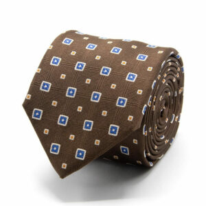 Seiden-Jacquard Krawatte Dunkelbraun