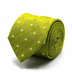 Seiden-Jacquard Krawatte mit Blüten Grün
