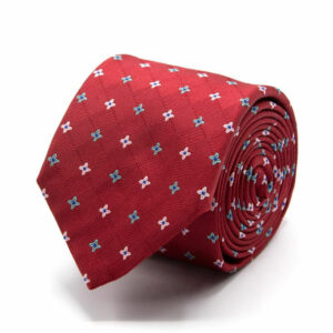Seiden-Jacquard Krawatte mit Blüten Rot