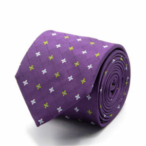 Seiden-Jacquard Krawatte mit Blüten Violett