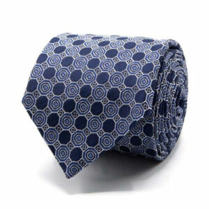 Seiden-Jacquard Krawatte mit Muster Blau