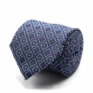 Seiden-Jacquard Krawatte mit Muster Blau