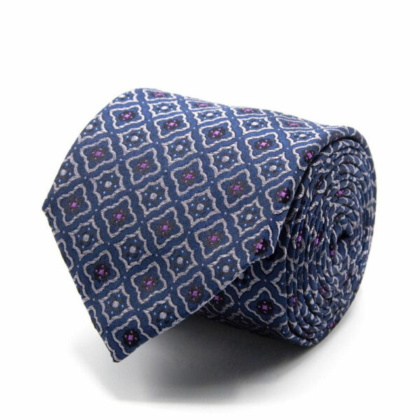 Seiden-Jacquard Krawatte mit Muster Blau