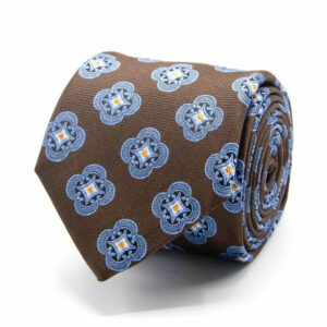 Seiden-Jacquard Krawatte mit Muster Braun
