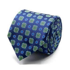 Seiden-Jacquard Krawatte mit Muster Dunkelblau