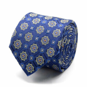 Seiden-Jacquard Krawatte mit Muster Dunkelblau