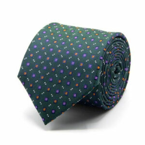 Seiden-Jacquard Krawatte mit Muster Dunkelgrün