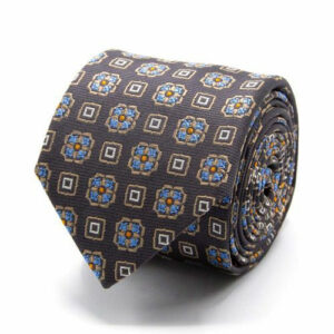 Seiden-Jacquard Krawatte mit Muster Grau