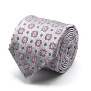 Seiden-Jacquard Krawatte mit Muster Grau