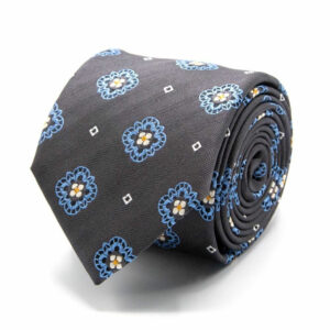 Seiden-Jacquard Krawatte mit Muster Grau