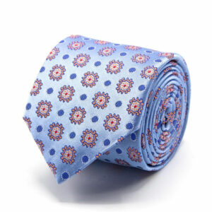 Seiden-Jacquard Krawatte mit Muster Hellblau