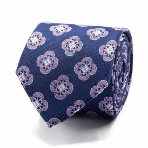 Seiden-Jacquard Krawatte mit Muster Marineblau
