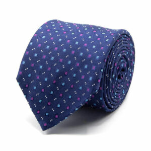 Seiden-Jacquard Krawatte mit Muster Marineblau
