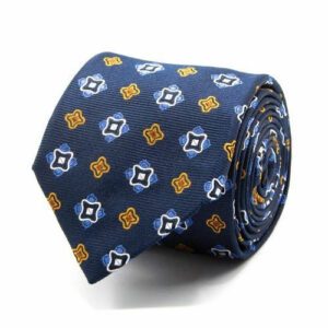 Seiden-Jacquard Krawatte mit Muster Marineblau