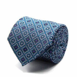 Seiden-Jacquard Krawatte mit Muster Petrol