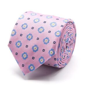 Seiden-Jacquard Krawatte mit Muster Rosa