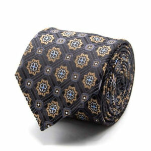 Seiden-Jacquard Krawatte mit Muster Schwarz