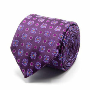 Seiden-Jacquard Krawatte mit Muster Violett