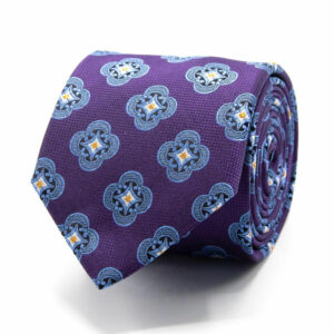 Seiden-Jacquard Krawatte mit Muster Violett