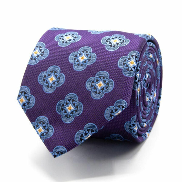 Seiden-Jacquard Krawatte mit Muster Violett