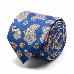 Seiden-Jacquard Krawatte mit Paisley Blau