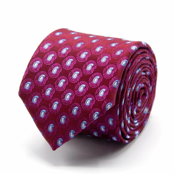 Seiden-Jacquard Krawatte mit Paisley Burgundy