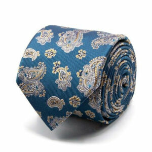 Seiden-Jacquard Krawatte mit Paisley Petrol
