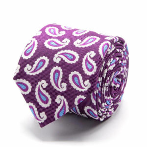 Seiden-Jacquard Krawatte mit Paisley Pink