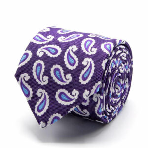 Seiden-Jacquard Krawatte mit Paisley Violett