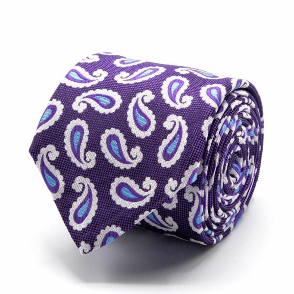 Seiden-Jacquard Krawatte mit Paisley Violett