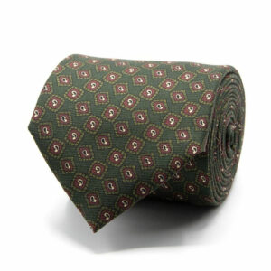 Seiden-Saglia-Krawatte mit Paisley Grün