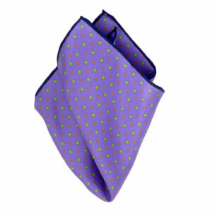 Seiden-Twill Einstecktuch mit Blüten Flieder