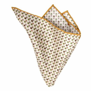 Seiden-Twill Einstecktuch mit Blüten Gelb