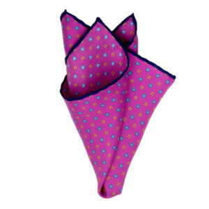 Seiden-Twill Einstecktuch mit Blüten Pink