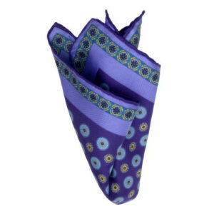 Seiden-Twill Einstecktuch mit Blüten Violett